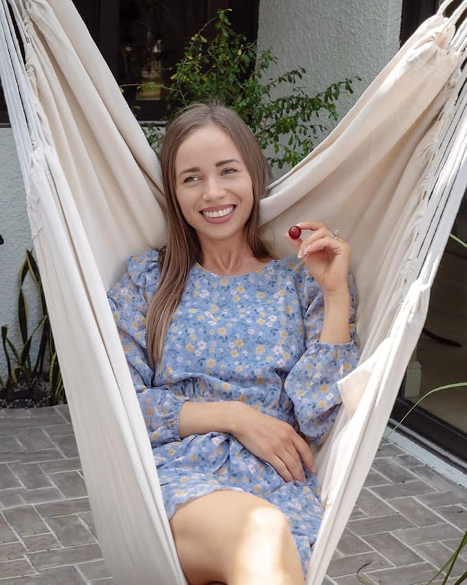 ADVOKAIR Hammock Chair Large 70.9x47.2 32% Bigger XXL Hanging Swing Chair with 500lbs Capacity Heavy Duty Steel Spreader Bar Extra Roomy Comfort for Adult Indoor Outdoor Bedroom Patio