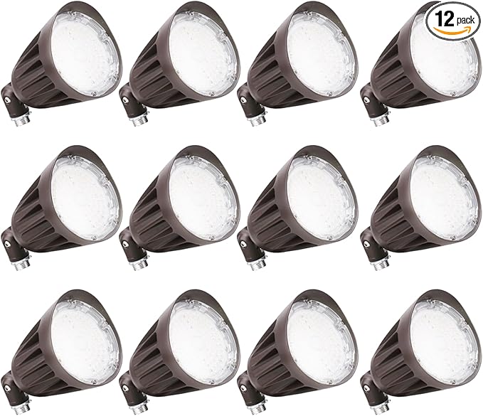 25W LED Bullet Flood Light3375 Lumens 3CCT Switch &amp Knuckle Mount 120-277V Dimmable Commercial Outdoor IP65 LED Landscape 40° Beam Angle 25W/20W/13W Changeable with photocell UL&ampcUL Listed