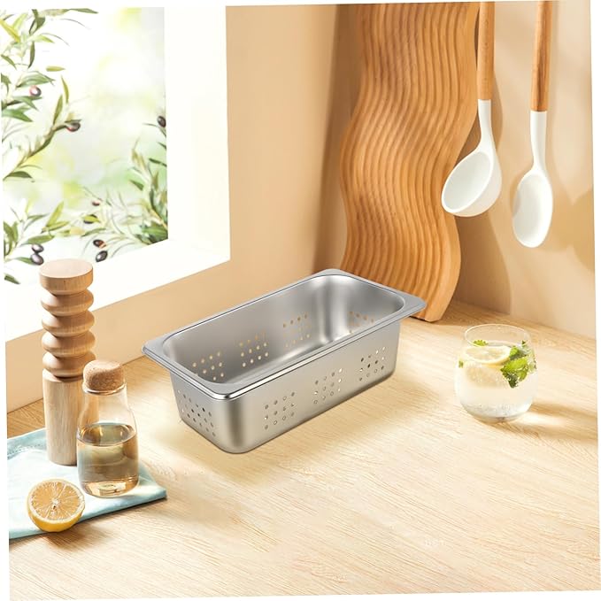 Commercial Steam Pans Set Perforated Deep Pan Stainless Steel Serving Tray Food Container
