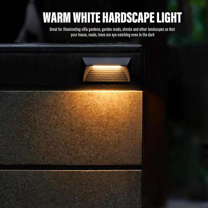 VENUS MANUFACTURING 2W Low Voltage Deck Lights LED Outdoor Stair Lights 3000K 12V Wired Step Lighting Die-cast Aluminum for Fence Yard Patio and Pathway (12Pack)