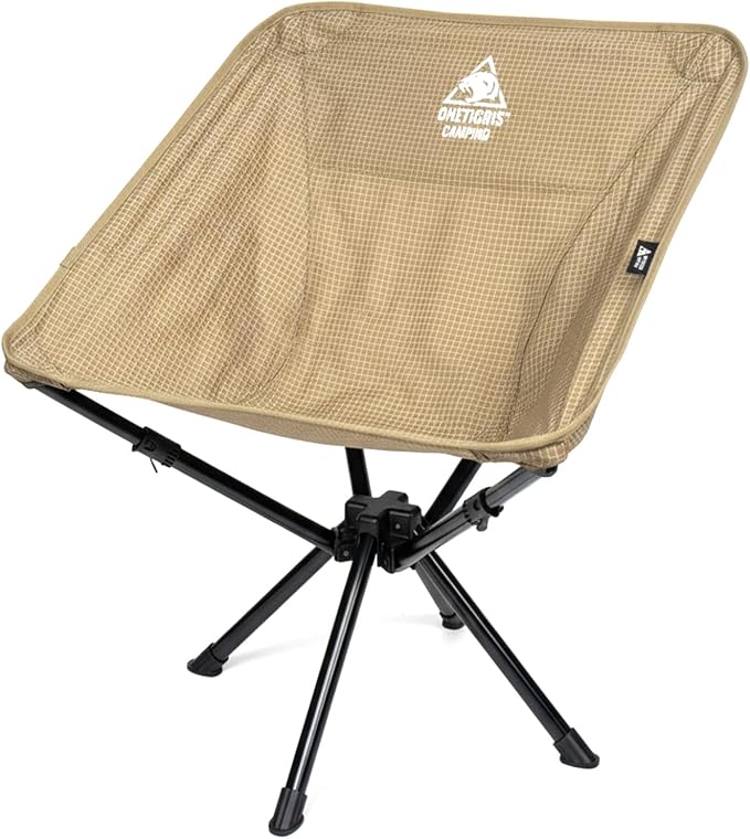 ONETIGRIS Forrest Camping Chair Set Up in Seconds Lightweight Folding Chair for Backpacking Hiking Beach Lawn Travel Support 330 lbs (Coyote Brown)