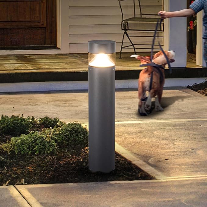 Outdoor Pathway Light 32 in IP65 Waterproof Driveway Lights 3000K led Landscape Lighting Outside620LM Path Lights 120V Hard Large Bollard Lamp for Garden Yard Patio Lawn Walkway Decor