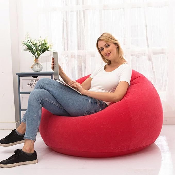 Inflatable Couch Air Sofa &amp Chair Set - Ultra-Comfortable Portable Outdoor Furniture for Camping Beach Pool Home Bar - Includes Pump Durable &amp StylishBrownSet of 1