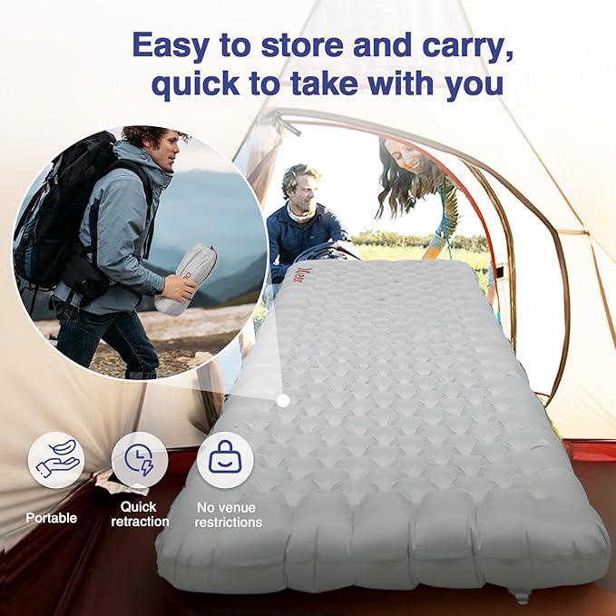 Ultralight Sleeping Pad 28oz 7.2 R Insulated Inflatable Sleeping Pad Lightweight Sleeping Mat for Camping Hiking Backpacking Climbing with Inflatable Bag Regular (70.9 × 23.6in)