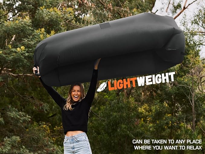 WEKAPO Inflatable Couch Air Lounger Chair - Camping &amp Beach Accessories Portable Blow up Sofa for Hiking Lawn Indoor/Outdoor Movies &amp Music Festivals. Lightweight and Easy to Set Up Air Ham