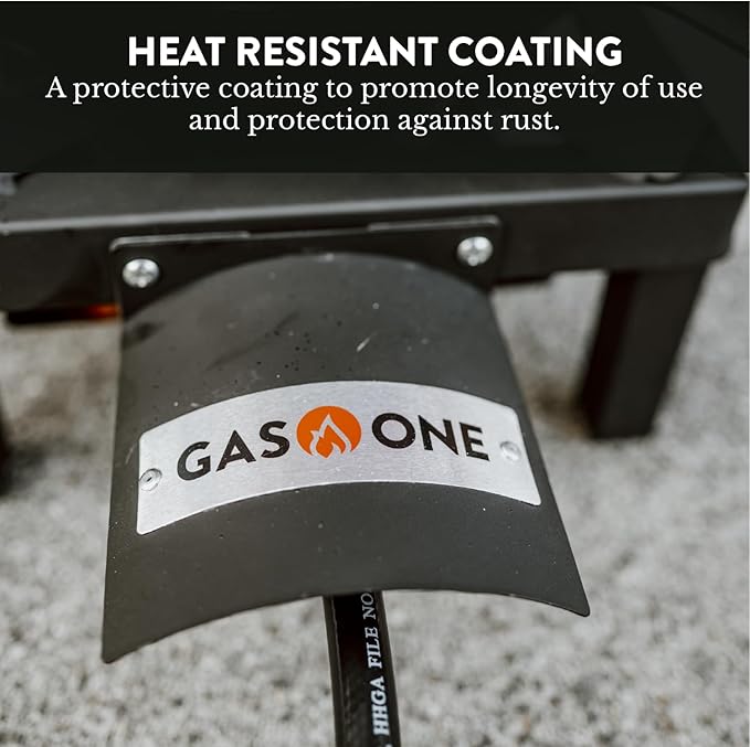 GasOne High Pressure Single Propane Burner - Outdoor Cooking with Heat Shield and Guard – Propane Burner Head for Camping Tailgating Seafood Boil Home Brewing - Patent Pending