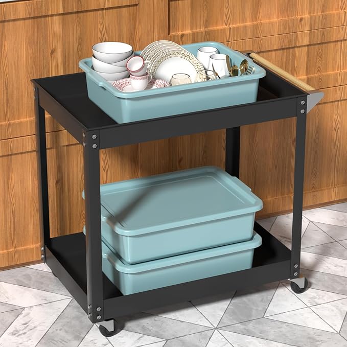 13 L Commercial Bus Tub with Lid 3-Pack Plastic Restaurant Dish Tubs Mint Green