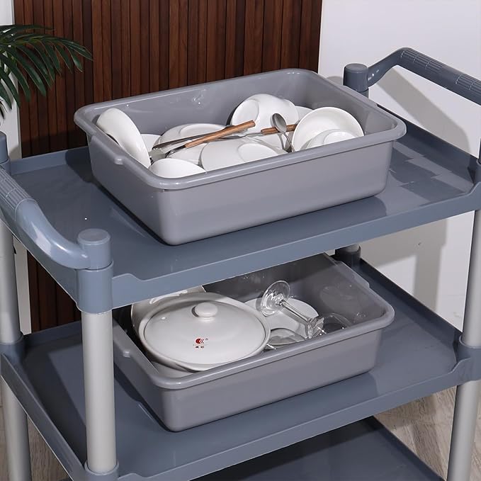 13 Liters Commercial Bus Tub Plastic Utility Tote Box/ Wash Basins Set of 3