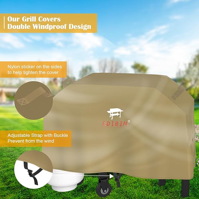 36 Inch Griddle Cover Fits for Blackstone 36 inch Flat Top Gas Griddle 1554 1825 1984 Heavy Duty Waterproof 36 Griddle Cover Fit Royal Gourmet GD401 Fit Blackstone 36 inch Griddle(Tan)