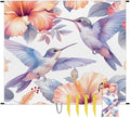 Waterproof Sandproof Beach Blanket 59''×68'' Bird-Hummingbird Polyester Outdoor Picnic Blanket with 4 Stakes &amp Storage Bag for BeachCampingVacation Purple