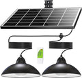 Solar Pendant Lights IP65 Weatherproof Dusk to Dawn Solar Shed Lamp with Remote Controller for Outdoor Gazebo Barn Chicken Coop Bullpen Pig Pen Stables Tents