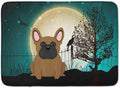 Halloween Scary French Bulldog Brown Machine Washable Memory Foam Mat - Brown - 19in. H x 0.25in. W x 27in. L