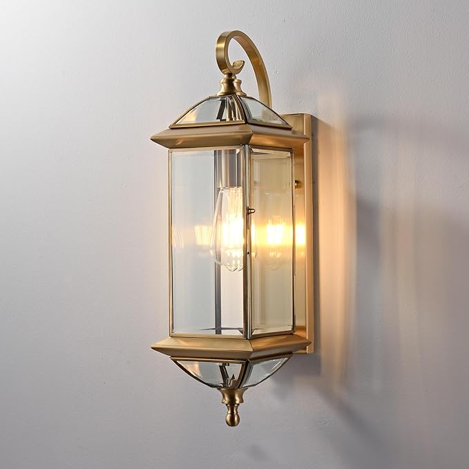 Large Outdoor Wall Lights 20Inch Copper Exterior Light Fixture Waterproof Wall Lantern Oil Rubbed Brass Porch Light Sconces for Porch &amp Patio Garage Entryway