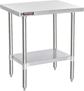 DuraSteel 30x24 Small Stainless Kitchen Island - NSF Outdoor Grill Work Station with Under Shelf - Metal Microwave Stand - For Laundry Room Kitchen Garage Restaurant