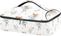 Casserole Carrier Watercolor Cute DeerInsulated Casserole Carrier for Hot or Cold Food Thermal Lunch Tote for Potluck Parties Picnic Beach Fits 9 x 13 Inches Baking Dish