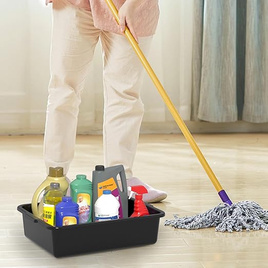 Sadstory 8 L Plastic Small Commercial Bus Tubs Food Service Bus Tub Tote 18 Packs Black