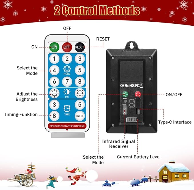 40in Christmas Solar Candy Cane Pathway Lights 12Pcs 120 LED Solar Outdoor Christmas Decorations with Red Bow Waterproof 8 Modes Timer Remote Walkway Garden Light for Xmas Yard Lawn Patio Decor