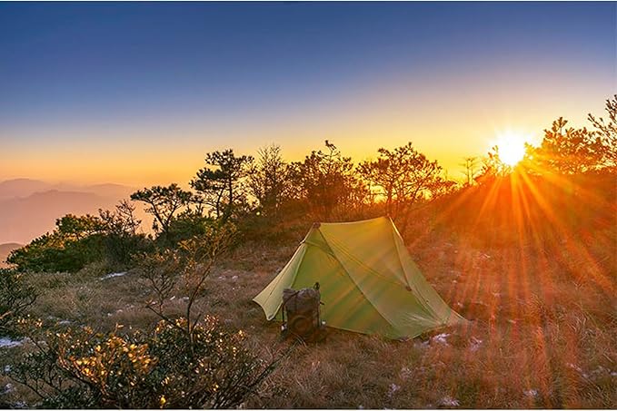 3FULGEAR Lanshan 2 Pro Tent 2 Person Ultralight Camping Tent 3/4 Season Professional 20D Silnylon Rodless Tent for Camping Climbing Hiking