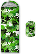 AILONEN Cute Frog Green Camping Sleeping BagLightweight &amp Waterproof3 Season Warm &amp Cool WeatherTravel Portable Compression with Compact Carrying Bag for Kids Girls Adults