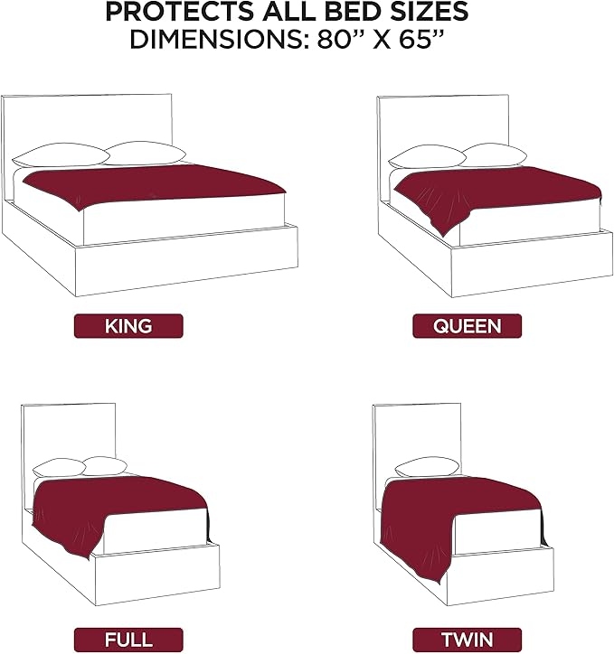 Waterproof Blanket for Bed Intimacy | Cozy Love Blankets Machine Washable &amp Reversible Protection for Couples | Protects Against Spills Pets &amp Accidents - Oversized Queen Size Blanket 65x80
