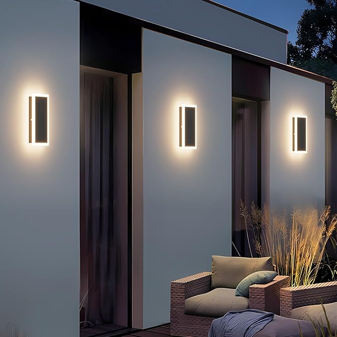 Modern LED Outdoor Wall Sconce 3000K 18W LED Outdoor Wall Mount Light Anti Rust Porch Light IP65 Waterproof Exterior Sconce for PorchFront DoorPatio