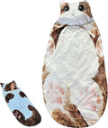 Cats Envelope Sleeping Bag Fluffy Cat Sleeping Bag for Adults Adorable Washable Envelopes Bedding for Camping Lounging