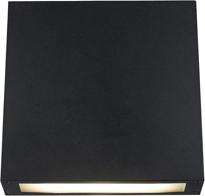 TRANS GLOBE LED-51580 BK I Celestia Collection 8 Inch LED 3000K Outdoor Wall Mount - Black Finish with Frosted Glass I Modern Contemporary Fixture I