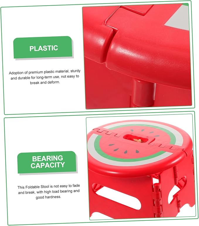 SUPVOX Portable Outdoor Folding Stool for Boy Girl Lightweight Plastic Stool for Fishing Camping and Travel Sturdy and Compact Design for Home and Garden Use