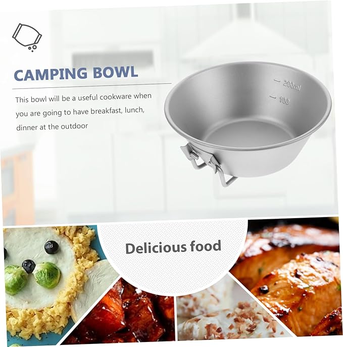 PRETYZOOM Stainless Steel Portable Camping Bowl Appetizer Cup Condiment Bowl Snack Dish for Hiking Picnic Outdoor Activities