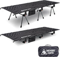 ONETIGRIS SUPRANUBIS Camping Cot Height Adjustable with Cot Leg Extenders Strong Support 330lbs Lightweight Comfortable Folding Bed for Camping Hiking Travel Truck Beach Office Nap