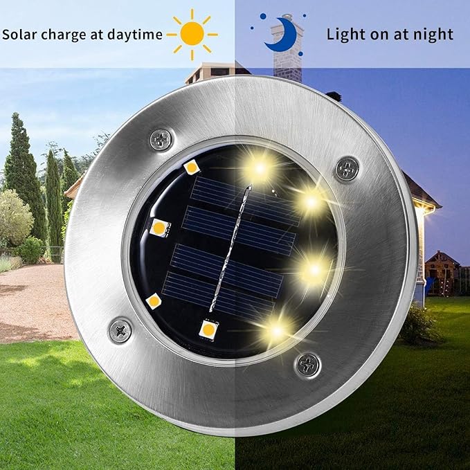 INCX 4.6 inch Solar Lights Outdoor Waterproof12 Pack Solar Lights for Outside Solar Garden Lights Landscape Lighting for Patio Pathway Lawn Yard Deck Driveway Walkway Warm White