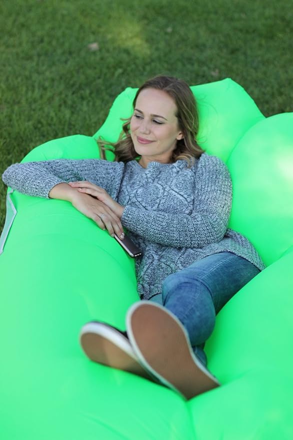 WEKAPO Inflatable Couch Air Lounger Chair - Camping &amp Beach Accessories Portable Blow up Sofa for Hiking Lawn Indoor/Outdoor Movies &amp Music Festivals. Lightweight and Easy to Set Up Air Ham