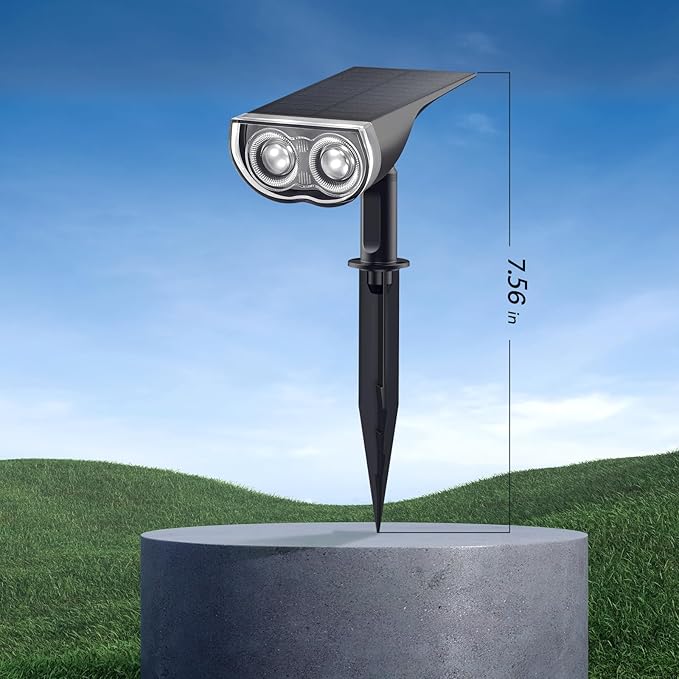 Consciot Solar Spotlights Outdoor Daylight IP67 Waterproof 2-in-1 Solar Spot Lights Durable Christmas Decorations Lights for Garden Yard Pathway Driveway Porch Walkway Auto On/Off 6 Pack