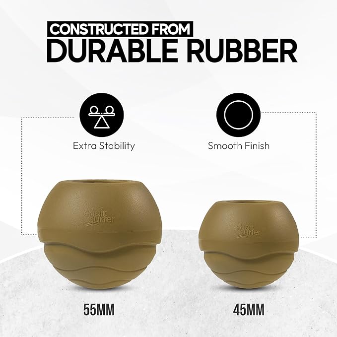 Stabilizing Rubber Ball Feet for Helinox Camping Chair - Durable Outdoor Chair Leg Cap Help Stability on Rugged and Uneven Surfaces (Coyote TAN 45mm)
