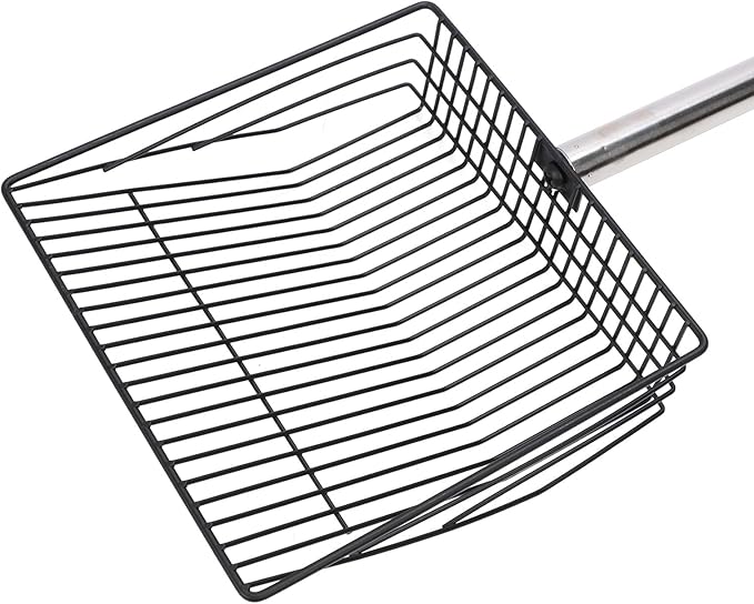 Extended Handle Litter Scoop Retractable Push Lock Design Stainless Steel Non Stick Heavy Duty Chicken Manure Shovel with Fully Enclosed Edges for Large or Small Coops