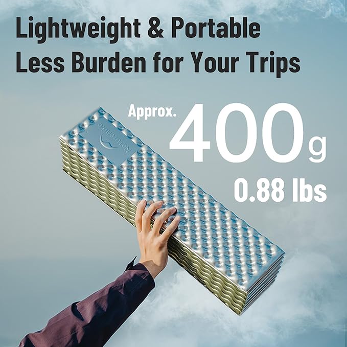 Naturehike Ultralight Foam Sleeping Pad - R1.8/R2.6/R3.0 Closed Cell Mattress Thick Portable Folding Mat for Backpacking Waterproof &amp Compact for Camping Hiking Travel and Car Camping
