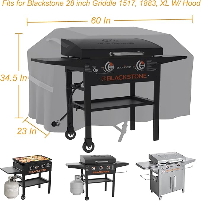 28 Inch Griddle Cover for Blackstone 28 inch Griddles with Hood 18831924Waterproof Lightweight Oxford 5483 Griddle Cover for Blackstone 28 Grill Cooking Station with Hood