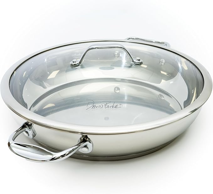 David Burke Splendor 12.5 Fry Pan – Thick Solid Steel Side Handles