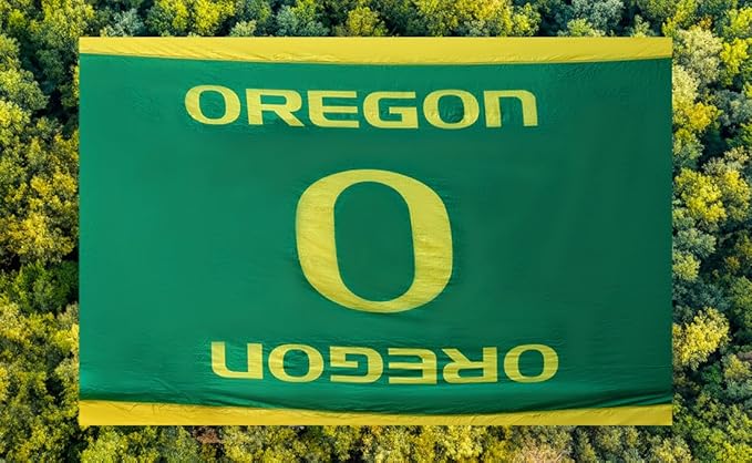 Rincon Official (University of Oregon) College Hammock - Premium 210T Nylon Spacious 112 x 74 inches (LxW) Double &amp Single Camping Hammock - Portable Outdoor Adventure Gear for Students and Alumn
