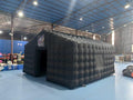Black Portable LED Disco Lighting Mobile Night Club Tent Inflatable Cube Party Tent Inflatable Nightclub （16.5x16.5x14ft with Blower ）