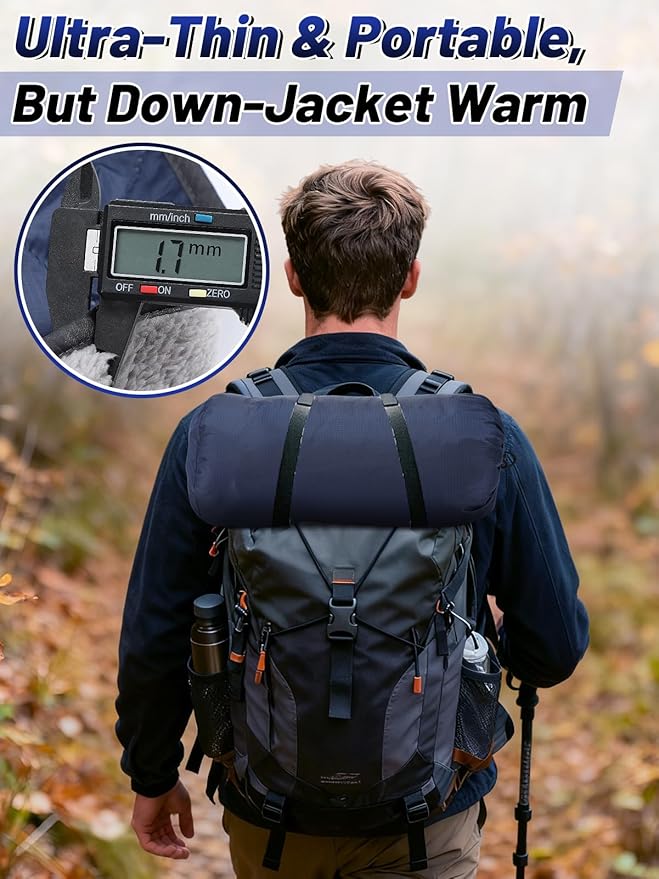Aulock 55''W x 60''L Warm Outdoor Stadium Blanket Waterproof - Portable &amp Windproof Navy Blanket with Sherpa Fleece Lining for Camping Winter Cold Weather