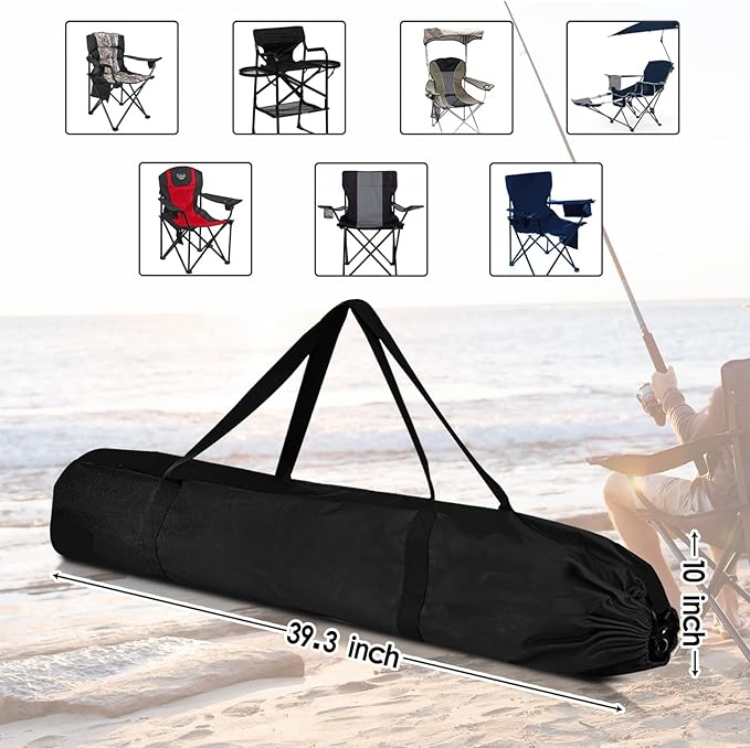 4 Pack Camping Chair Replacement Bag 39.3 Inches Large Folding Chair Carry Bag Nylon Storage Tent Bag with Handle Strap for Travel Outdoor Camping Sports (No Chair Included)