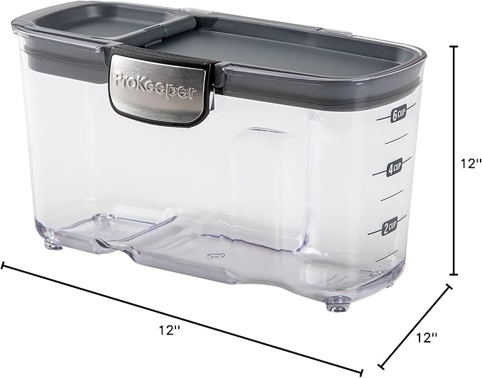 Progressive International ProKeeper+ Clear Plastic Airtight Food Baker's Kitchen Storage Organization Container Canister Set with Magnetic Accessories 2- Piece Set (Cereal 1.5-Quart)