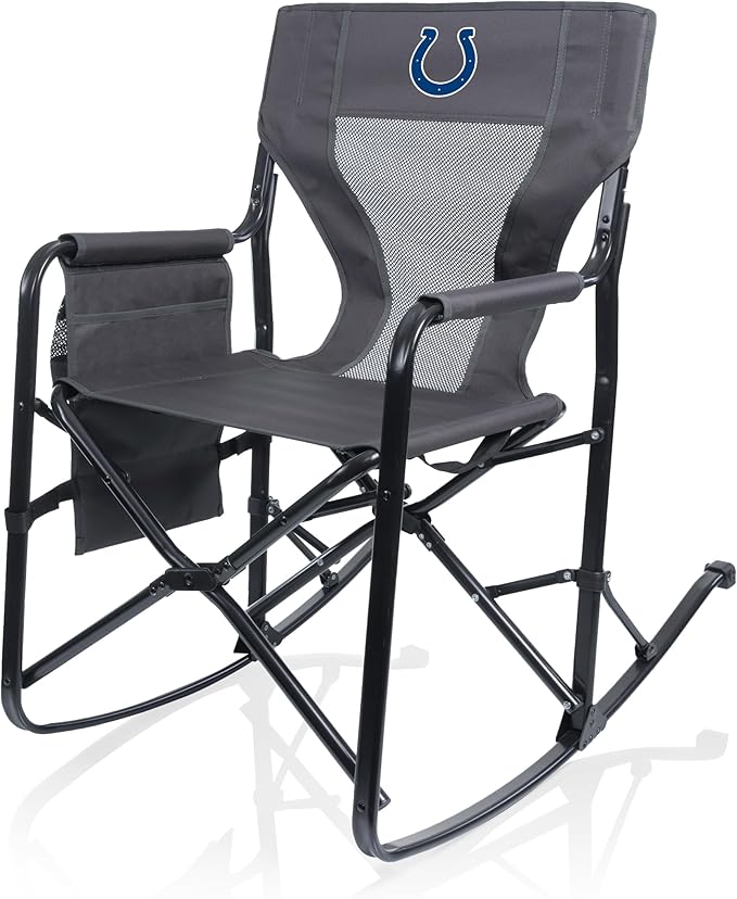 Picnic TIME NFL Woodland Rocking Camping Chair with Storage Caddy Camp Chair for Adults