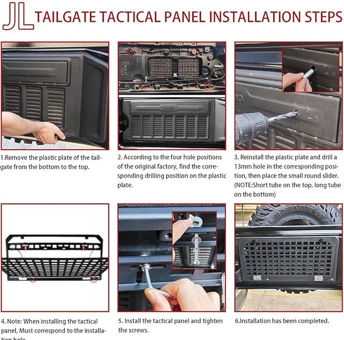 Tailgate Table Foldable Rear Cargo Shelf Drop Down Tailgate Table Aluminium Alloy Tailgate Tactical Molle PanelFoldable Table Cargo Shelf Storage Cargo Luggage Holder Carrier