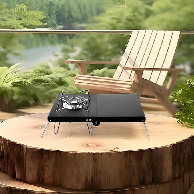 balacoo Camping Table Grill Stand for Outdoor BBQ Smoke Grill Open Fire Cooking Stand Sturdy Versatile Lightweight