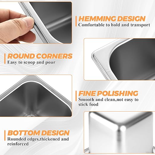 LANIAKEA 6PCS Hotel Pans with Lids Stainless Steel Steam Table Pan Restaurant Supplies 1/6 Size x 6 inch Deep Stainless Steam Table Pans Hotel Pan Trays for Food Party Catering Supplies