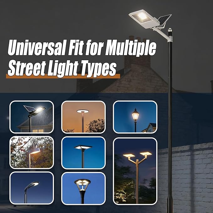 20FT Split Design Street Light Pole Heavy-Duty Steel Outdoor Lamp Post with Sleeve Connection &amp Rebar Cage - Adjustable Rust-Resistant for Driveway Parking Lot Garden Pathway