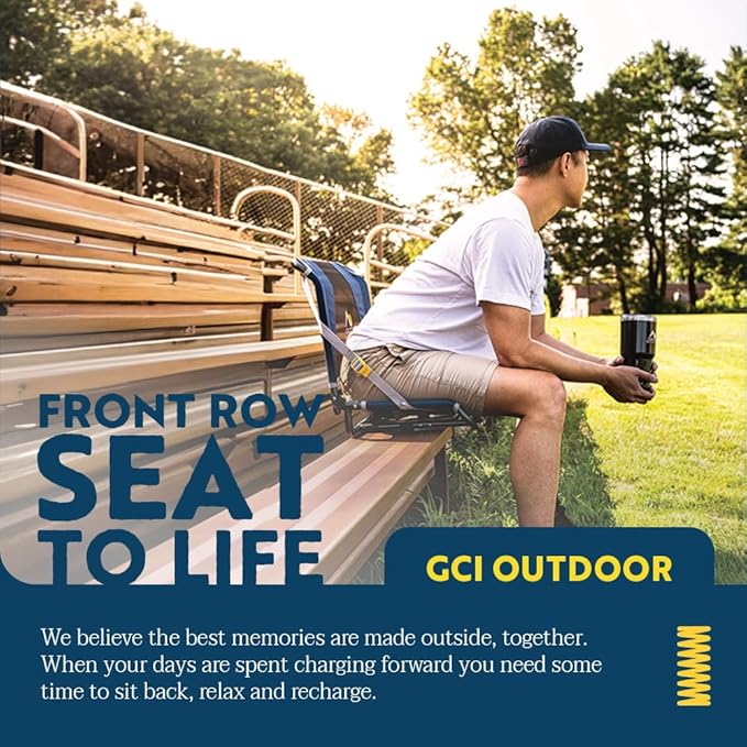GCI Outdoor Big Comfort Wide Stadium Chair with Adjustable Backrest Black