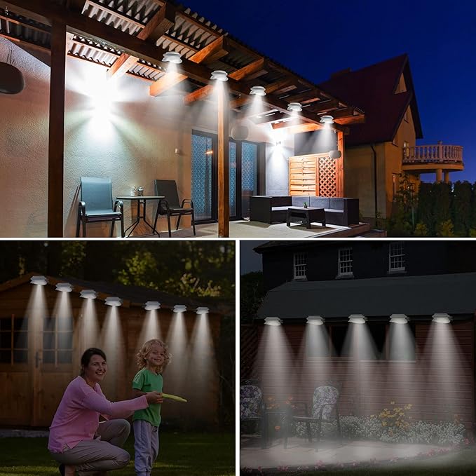 Yinder 12 Pieces Solar Gutter Lights Outdoor 9 LED Waterproof Gutter Solar Lighting Deck Fence Lamps White Lamps for Garden Backyard Pathway Roof Yard Utility Patio Wall(White)
